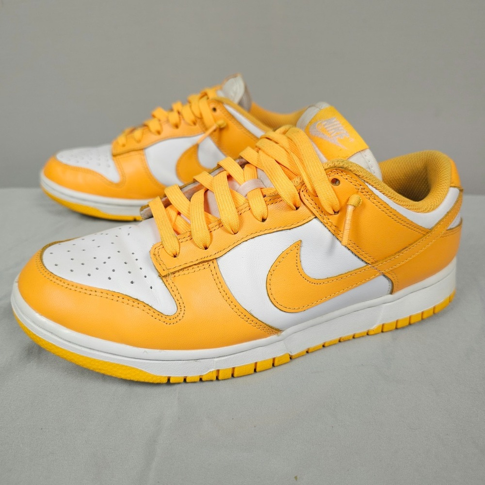 Nike Dunk Low Shoes Women Size 9 Laser Orange Sail White Leather Sneaker - Picture 3 of 16
